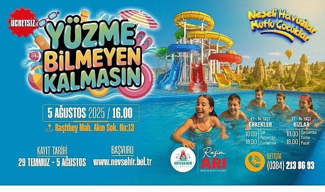 Nevşehir’de Çocuklar İçin Ücretsiz Yüzme Kursu Başlıyor